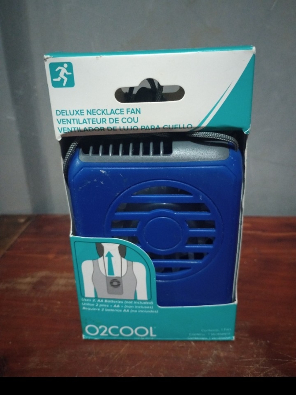 Blue Deluxe Necklace Fan — Hands-Free Personal Cooling